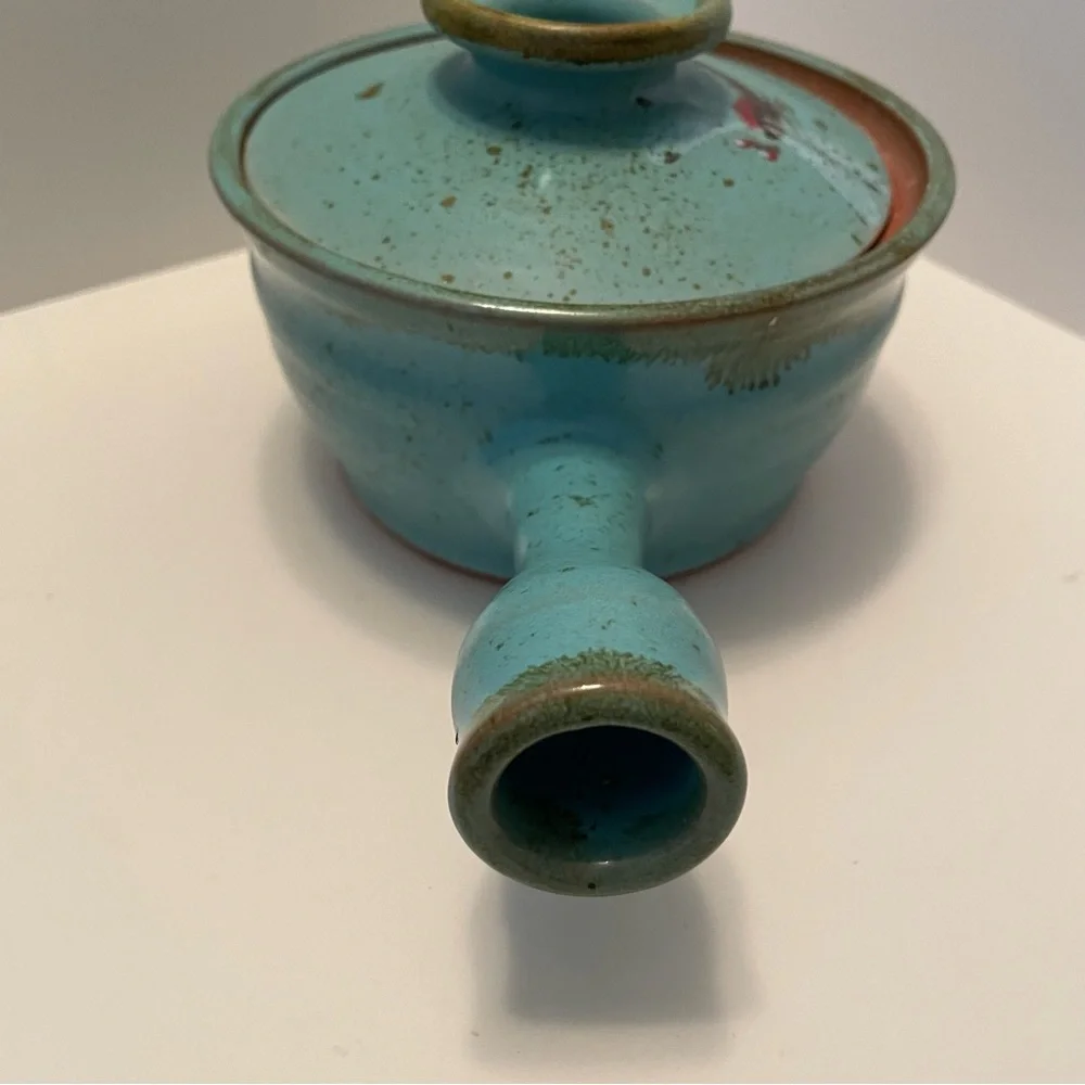 Studio Art Pottery Soup Bowl With Lid Artist Signed‎